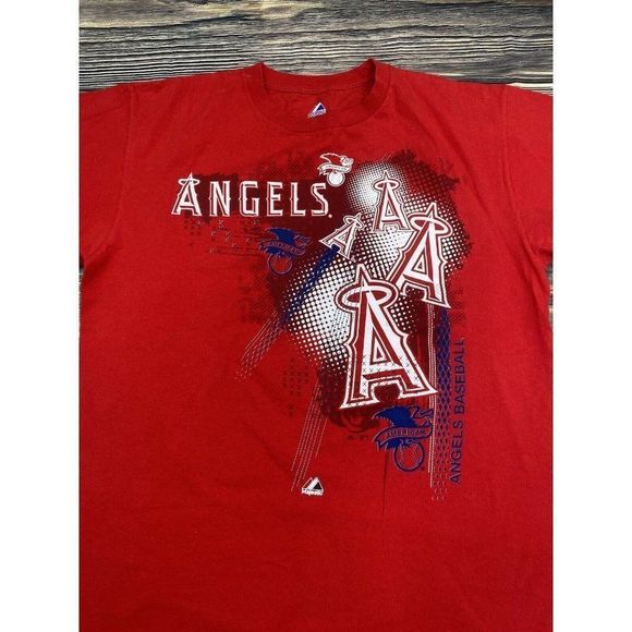 Los Angeles Angels MLB Majestic Men's Red Short Sleeve T-shirt Size Large - Picture 4 of 10